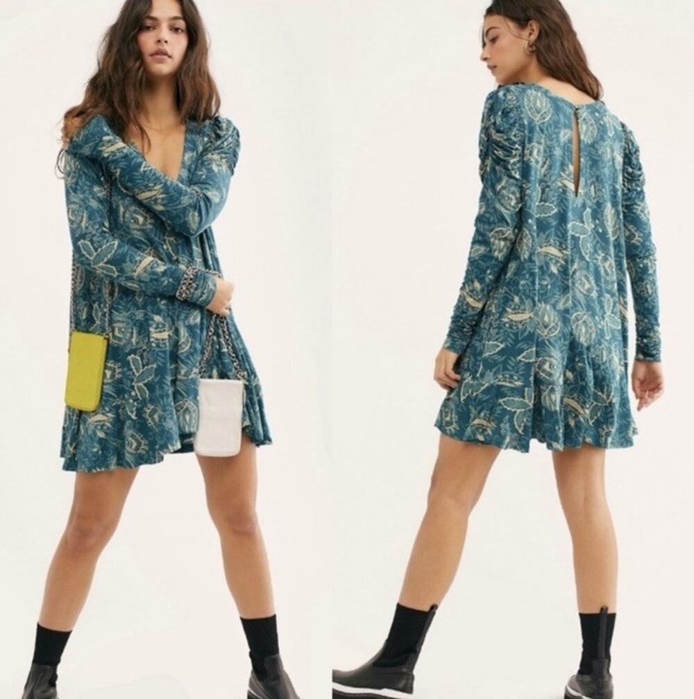 Free People Small Cute Boho Dress Babydoll Whimsy goth Grunge Fall